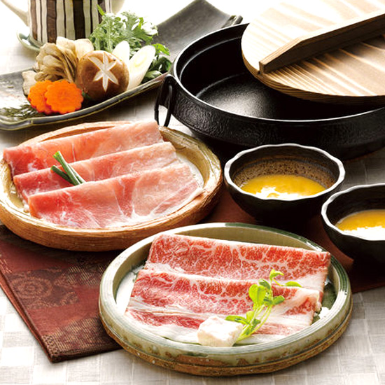 【お歳暮限定】黒毛和牛と黒豚のすきやき肉　120g×2