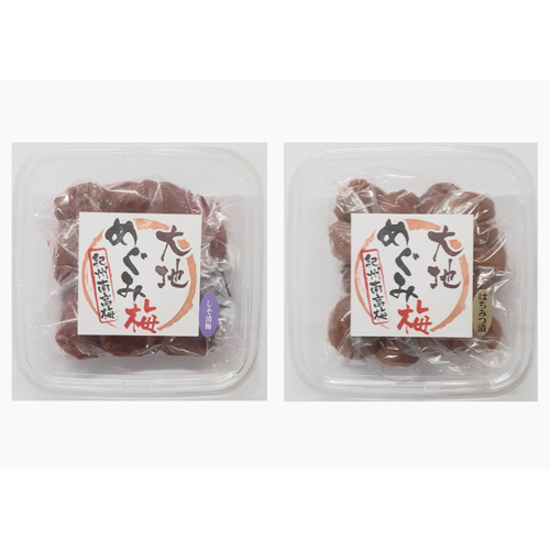 「紀州南高梅 大地めぐみ梅」はちみつ梅つぶれ・しそ漬梅つぶれ各450ｇ