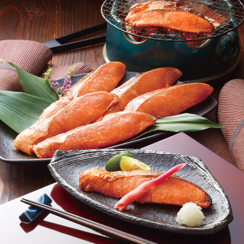 鮭の明太たれ仕込み