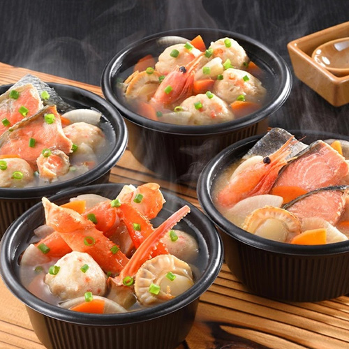 小樽の小鍋詰合せ4個入（石狩・かに・鮭・つみれ）